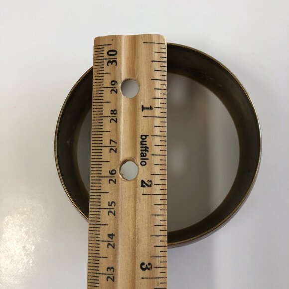 Brass Bangle Bracelet Etched Leaves & Flowers Natural Patina Unpolished IN - Picture 8 of 14